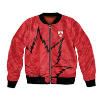 Custom Canada Curling Bomber Jacket Go Maple Leaf Marble Style - Wonder Print Shop