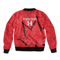 Custom Canada Curling Bomber Jacket Go Maple Leaf Marble Style - Wonder Print Shop