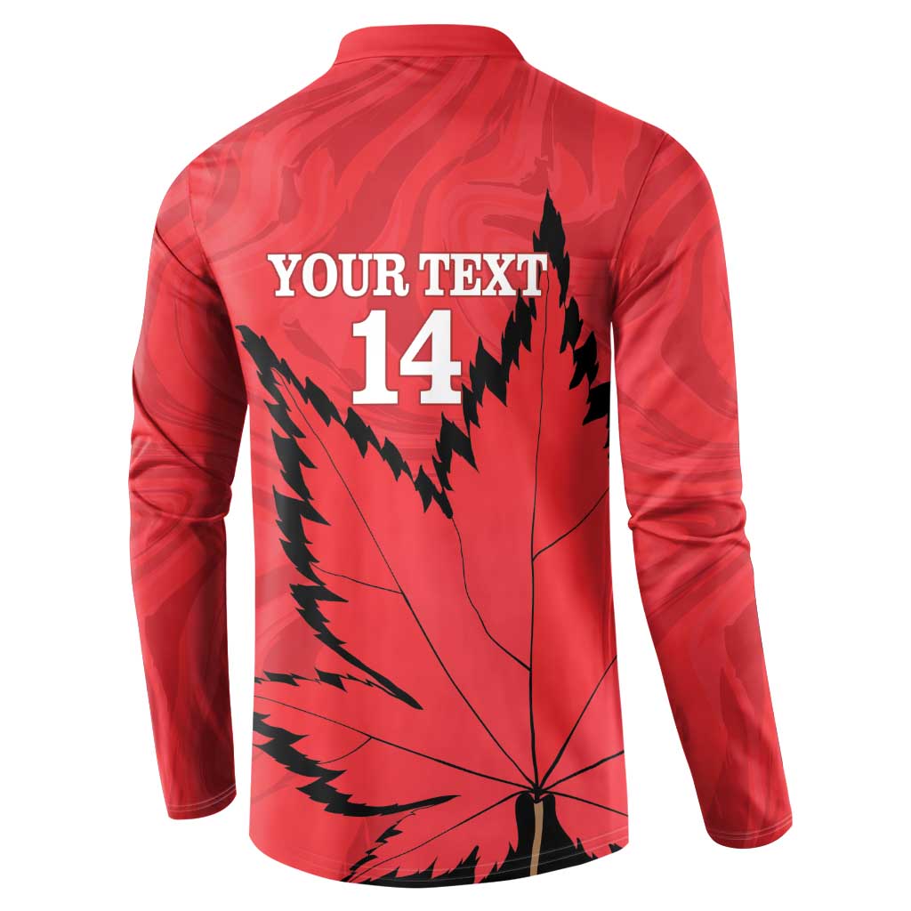 Custom Canada Curling Button Sweatshirt Go Maple Leaf Marble Style - Wonder Print Shop