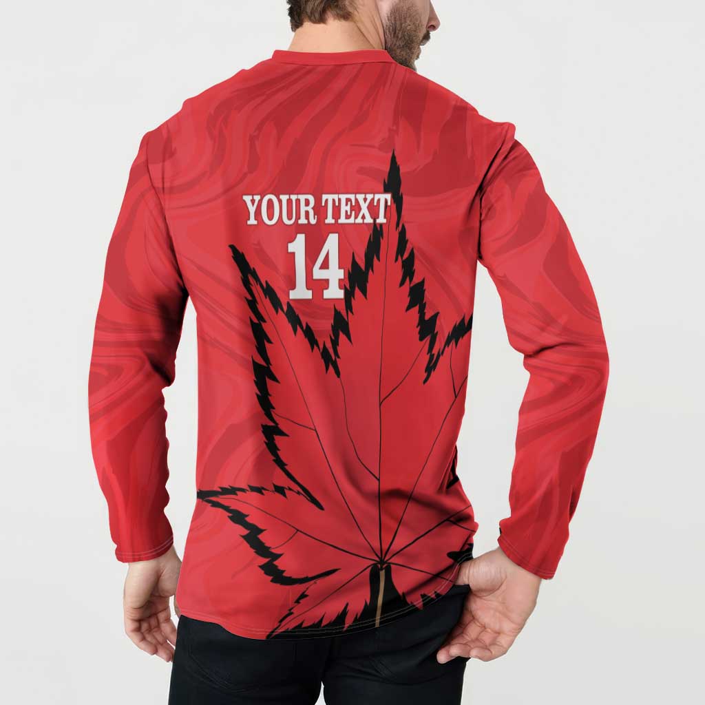 Custom Canada Curling Button Sweatshirt Go Maple Leaf Marble Style - Wonder Print Shop