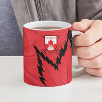 Custom Canada Curling Ceramic Mug Go Maple Leaf Marble Style - Wonder Print Shop