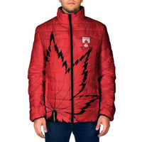 Custom Canada Curling Padded Jacket Go Maple Leaf Marble Style - Wonder Print Shop