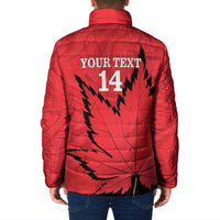 Custom Canada Curling Padded Jacket Go Maple Leaf Marble Style - Wonder Print Shop