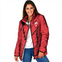 Custom Canada Curling Padded Jacket Go Maple Leaf Marble Style - Wonder Print Shop