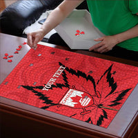 Custom Canada Curling Puzzle Go Maple Leaf Marble Style - Wonder Print Shop