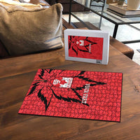 Custom Canada Curling Puzzle Go Maple Leaf Marble Style - Wonder Print Shop