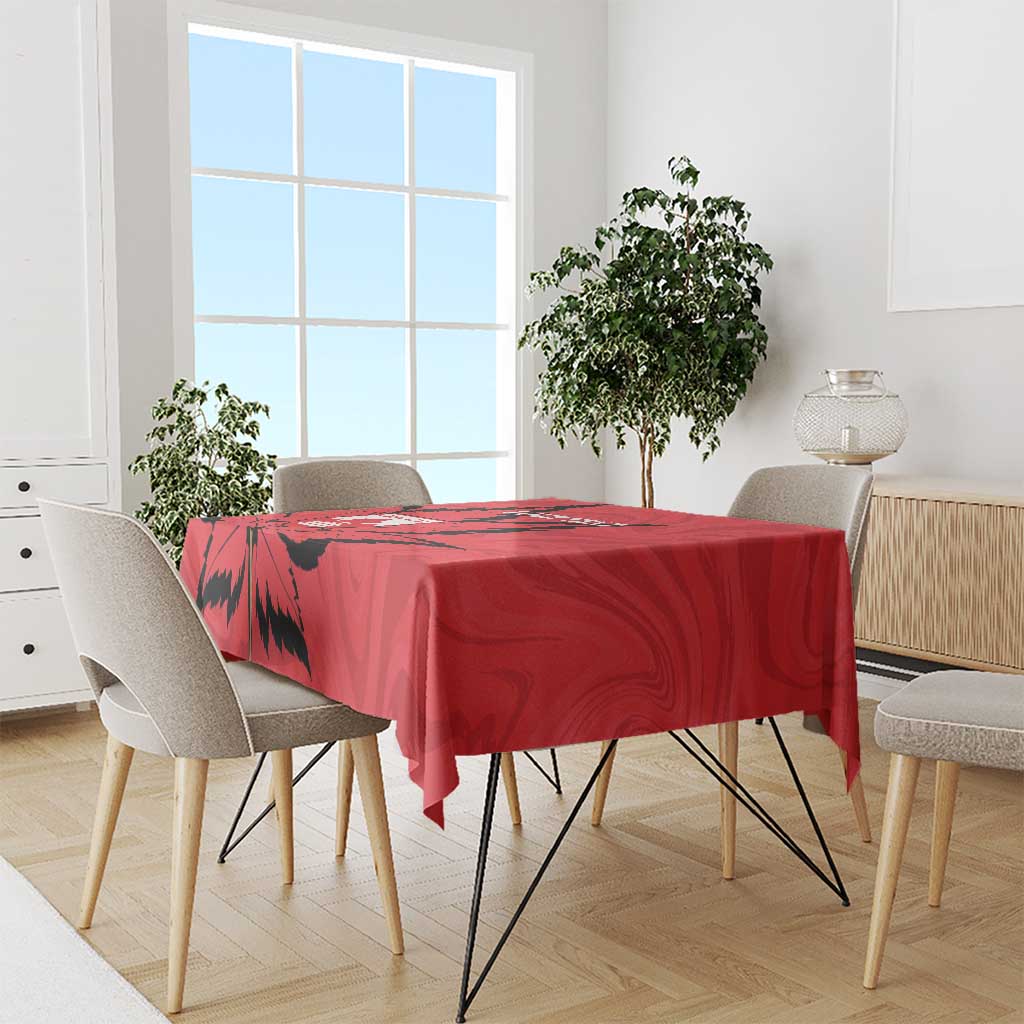 Custom Canada Curling Tablecloth Go Maple Leaf Marble Style - Wonder Print Shop
