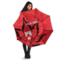 Custom Canada Curling Umbrella Go Maple Leaf Marble Style - Wonder Print Shop