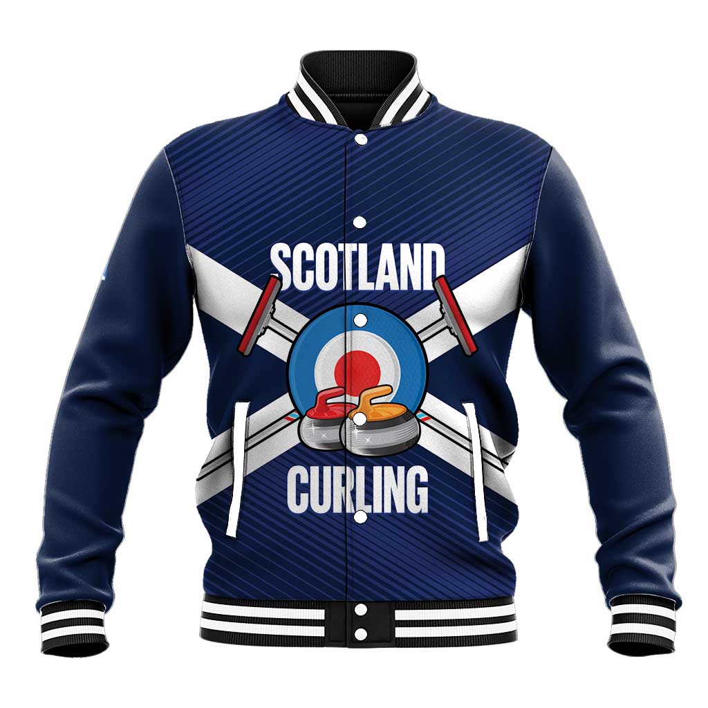 Personalized Scotland Curling Baseball Jacket Go Scottish Flag Style - Wonder Print Shop