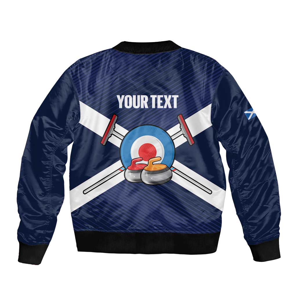 Personalized Scotland Curling Bomber Jacket Go Scottish Flag Style - Wonder Print Shop