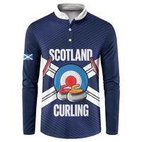 Personalized Scotland Curling Button Sweatshirt Go Scottish Flag Style - Wonder Print Shop