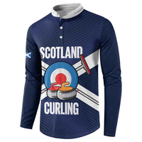 Personalized Scotland Curling Button Sweatshirt Go Scottish Flag Style - Wonder Print Shop
