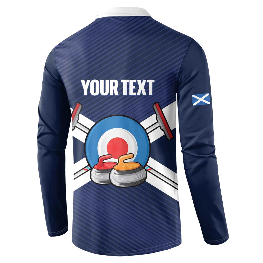 Personalized Scotland Curling Button Sweatshirt Go Scottish Flag Style - Wonder Print Shop