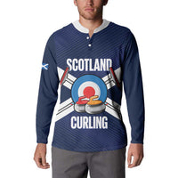 Personalized Scotland Curling Button Sweatshirt Go Scottish Flag Style - Wonder Print Shop