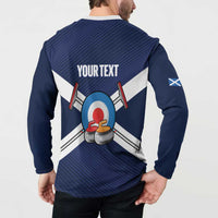 Personalized Scotland Curling Button Sweatshirt Go Scottish Flag Style - Wonder Print Shop