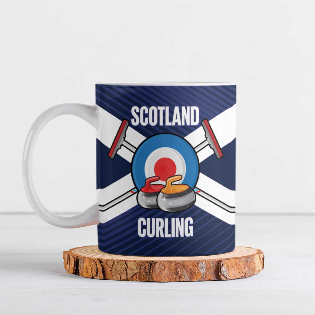Personalized Scotland Curling Ceramic Mug Go Scottish Flag Style - Wonder Print Shop