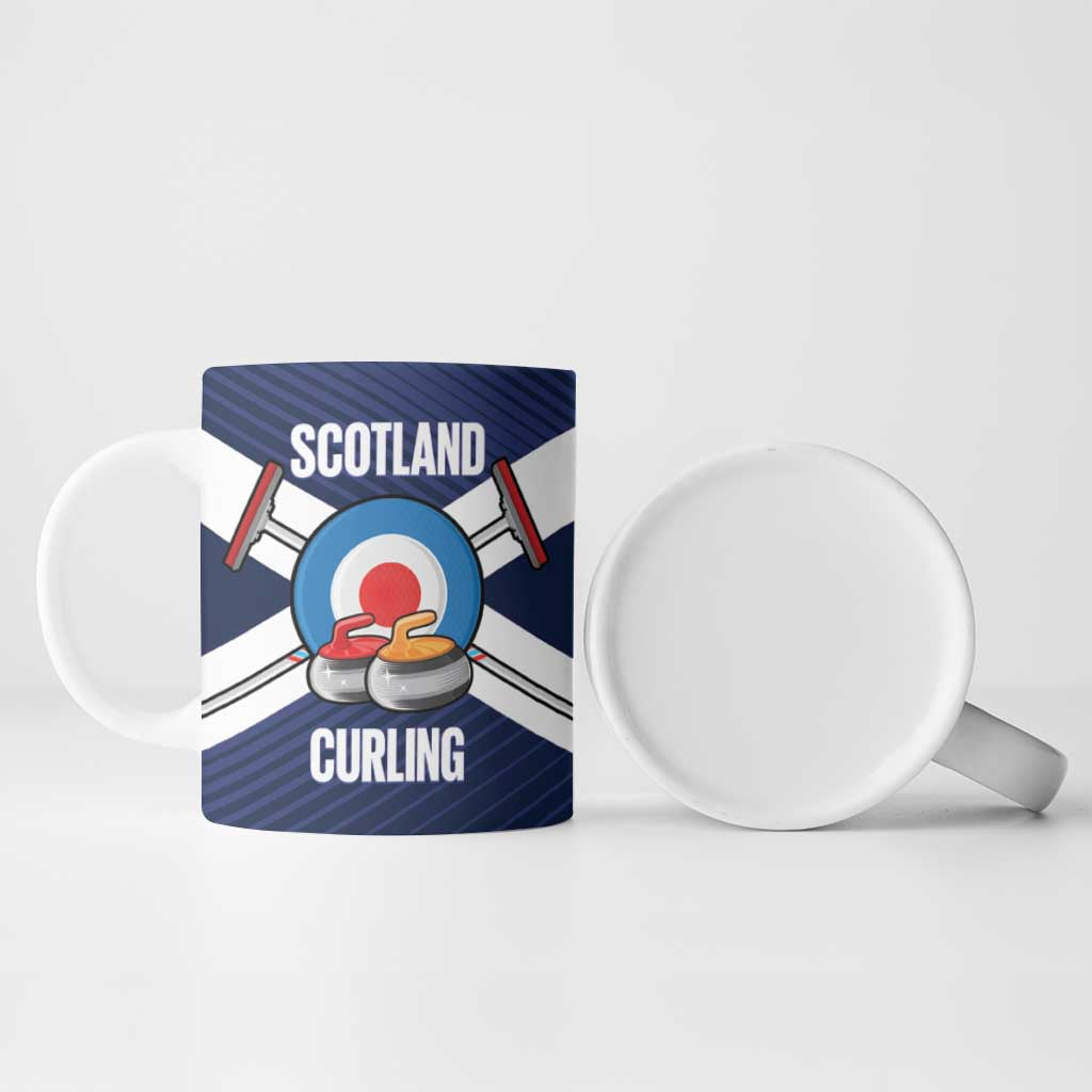 Personalized Scotland Curling Ceramic Mug Go Scottish Flag Style - Wonder Print Shop