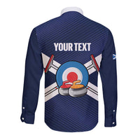 Personalized Scotland Curling Long Sleeve Button Shirt Go Scottish Flag Style - Wonder Print Shop