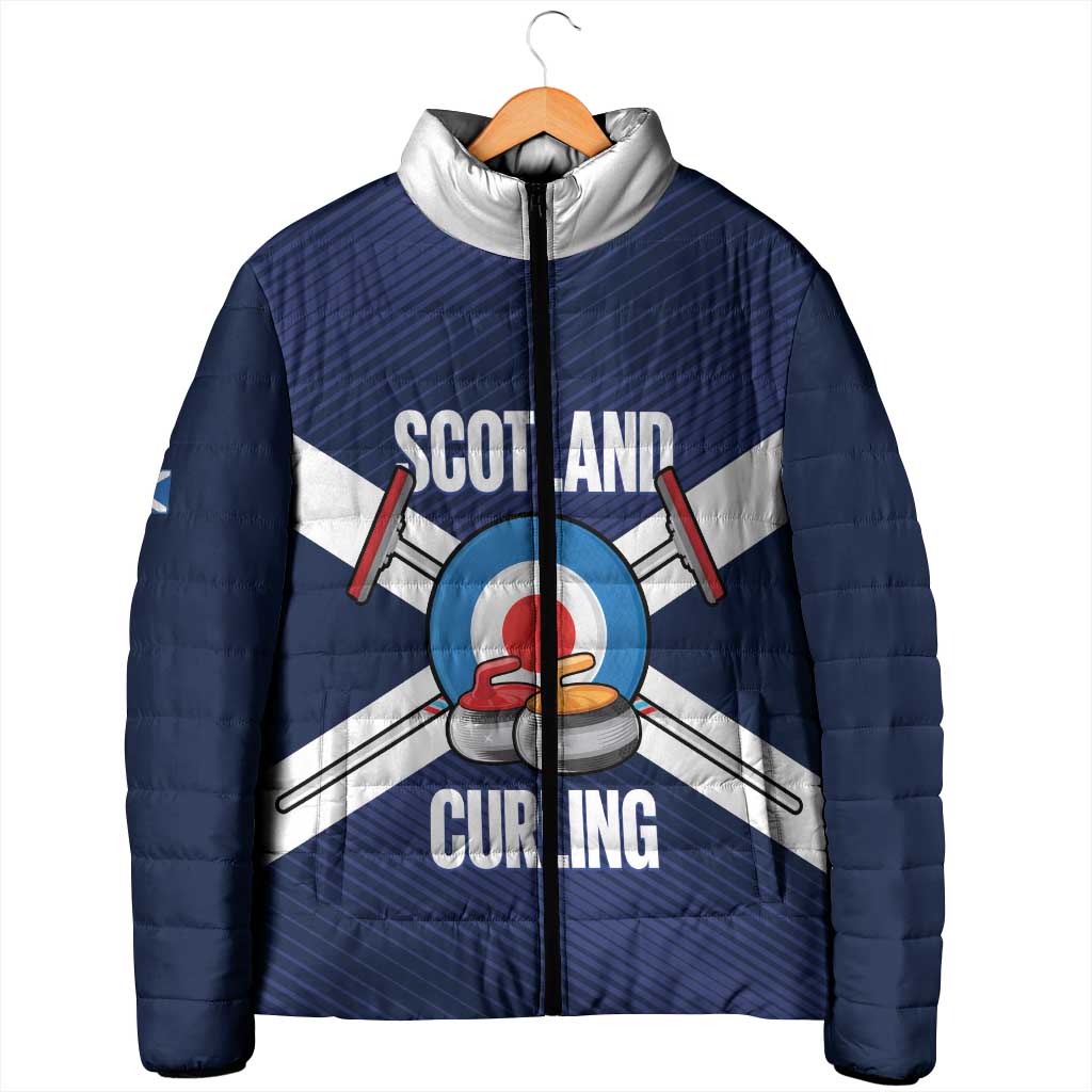 Personalized Scotland Curling Padded Jacket Go Scottish Flag Style - Wonder Print Shop