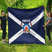 Personalized Scotland Curling Quilt Go Scottish Flag Style - Wonder Print Shop