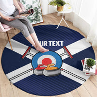 Personalized Scotland Curling Round Carpet Go Scottish Flag Style - Wonder Print Shop