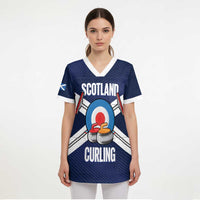 Personalized Scotland Curling Scrub Top Go Scottish Flag Style - Wonder Print Shop