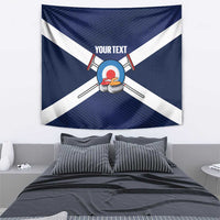 Personalized Scotland Curling Tapestry Go Scottish Flag Style - Wonder Print Shop