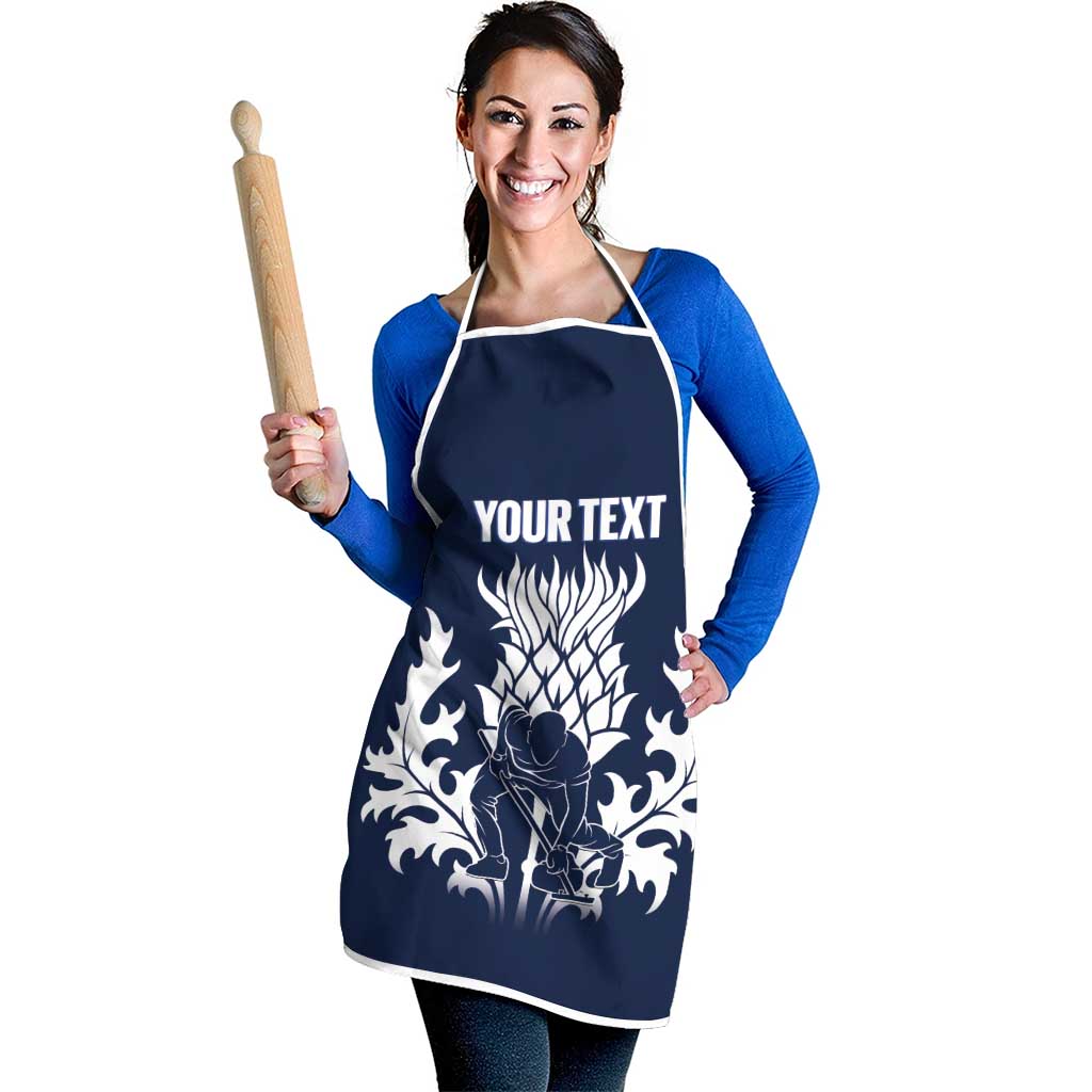 Custom Scotland Curling Apron Scottish Thistle Mix Tartan Pattern - Wonder Print Shop