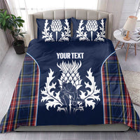 Custom Scotland Curling Bedding Set Scottish Thistle Mix Tartan Pattern - Wonder Print Shop