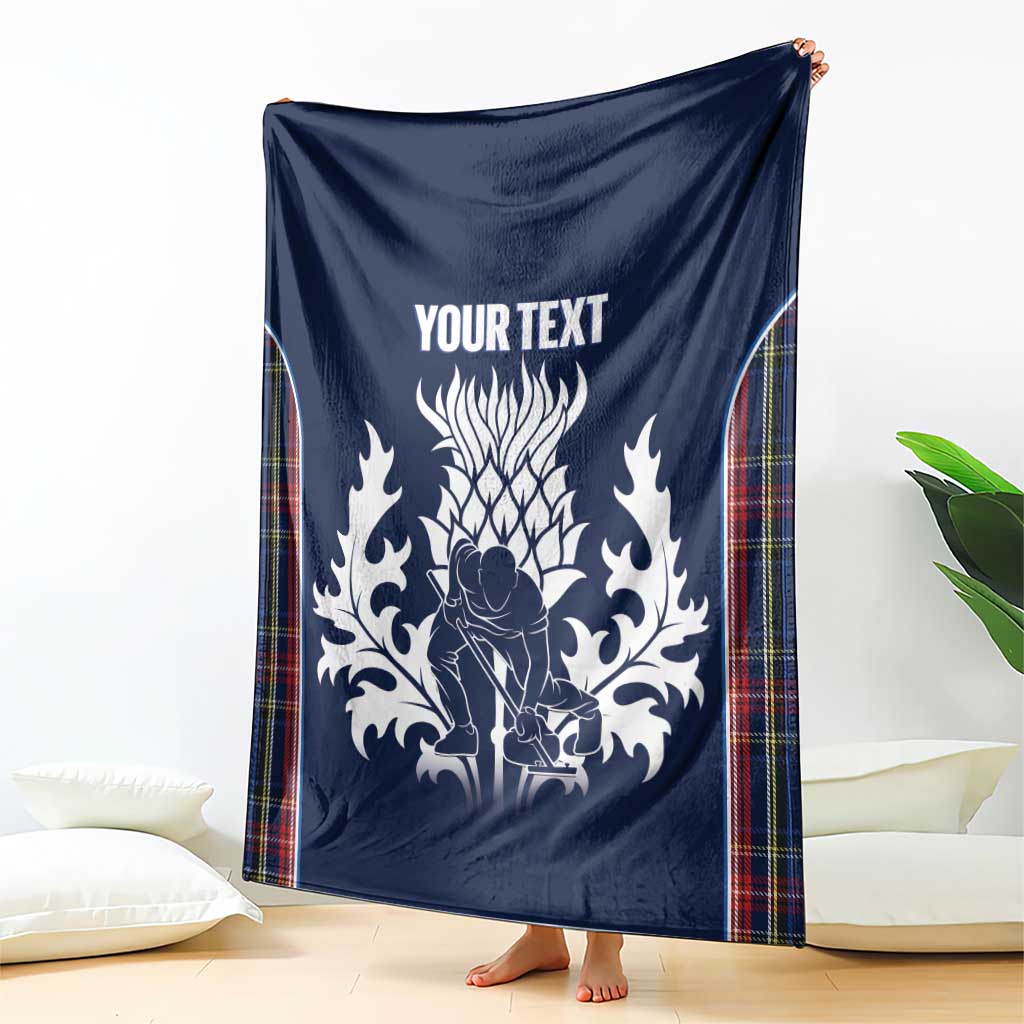 Custom Scotland Curling Blanket Scottish Thistle Mix Tartan Pattern - Wonder Print Shop