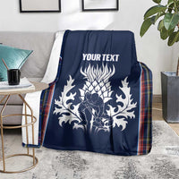 Custom Scotland Curling Blanket Scottish Thistle Mix Tartan Pattern - Wonder Print Shop