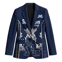 Custom Scotland Curling Blazer Scottish Thistle Mix Tartan Pattern - Wonder Print Shop
