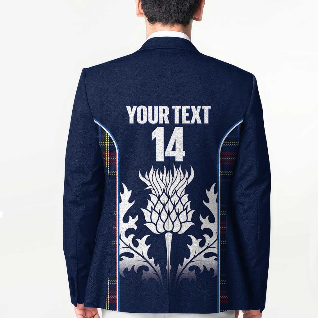 Custom Scotland Curling Blazer Scottish Thistle Mix Tartan Pattern - Wonder Print Shop
