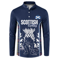 Custom Scotland Curling Button Sweatshirt Scottish Thistle Mix Tartan Pattern - Wonder Print Shop
