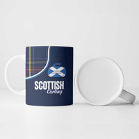 Custom Scotland Curling Ceramic Mug Scottish Thistle Mix Tartan Pattern - Wonder Print Shop