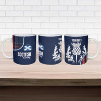 Custom Scotland Curling Ceramic Mug Scottish Thistle Mix Tartan Pattern - Wonder Print Shop