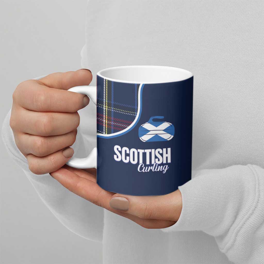 Custom Scotland Curling Ceramic Mug Scottish Thistle Mix Tartan Pattern - Wonder Print Shop