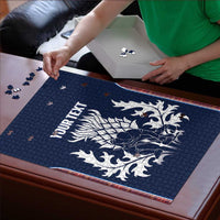 Custom Scotland Curling Puzzle Scottish Thistle Mix Tartan Pattern - Wonder Print Shop