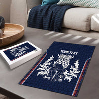 Custom Scotland Curling Puzzle Scottish Thistle Mix Tartan Pattern - Wonder Print Shop