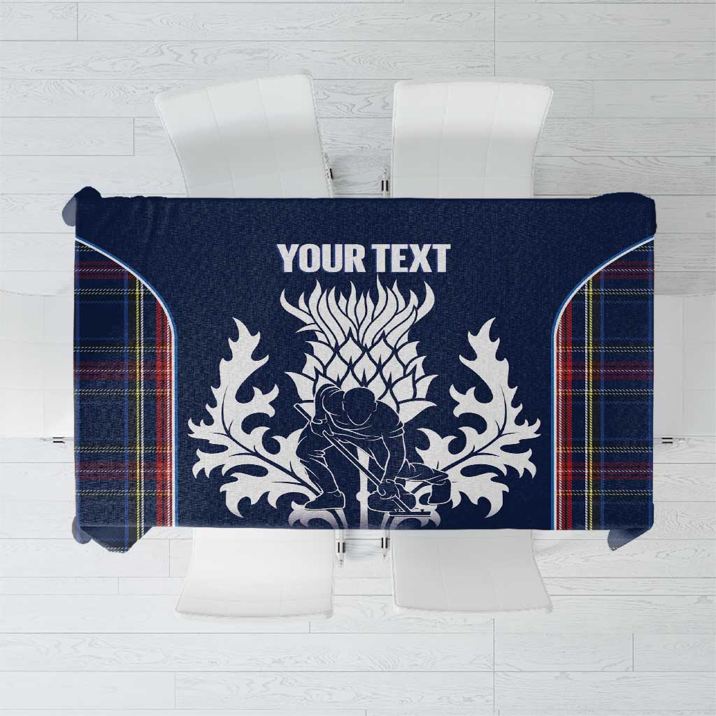 Custom Scotland Curling Tablecloth Scottish Thistle Mix Tartan Pattern - Wonder Print Shop