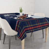 Custom Scotland Curling Tablecloth Scottish Thistle Mix Tartan Pattern - Wonder Print Shop