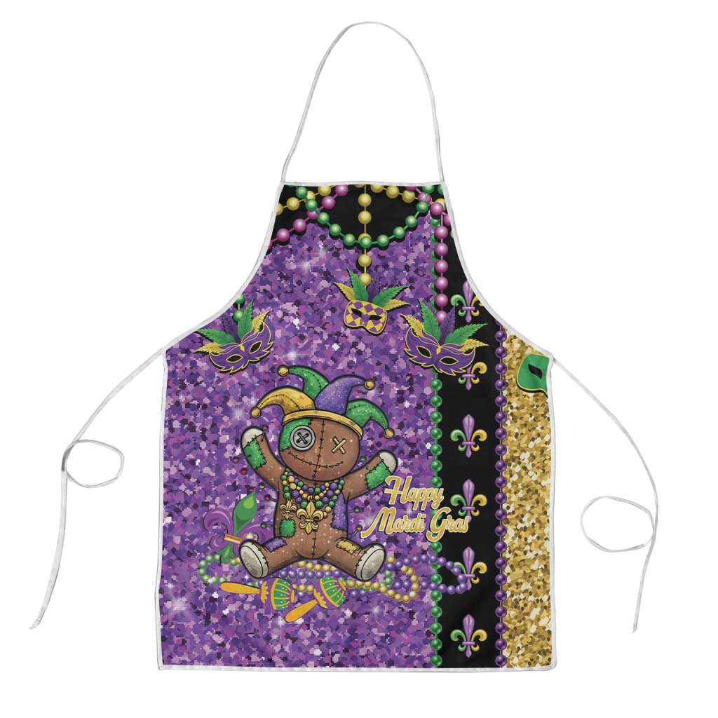 Voodoo Doll Mardi Gras Apron Throw Me Something Mister Glitter Effect