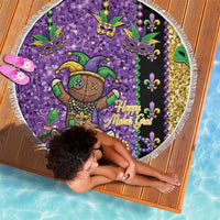 Voodoo Doll Mardi Gras Beach Blanket Throw Me Something Mister Glitter Effect