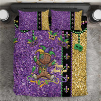 Voodoo Doll Mardi Gras Bedding Set Throw Me Something Mister Glitter Effect