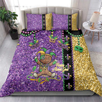 Voodoo Doll Mardi Gras Bedding Set Throw Me Something Mister Glitter Effect