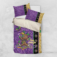 Voodoo Doll Mardi Gras Bedding Set Throw Me Something Mister Glitter Effect
