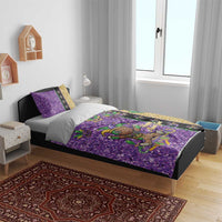 Voodoo Doll Mardi Gras Bedding Set Throw Me Something Mister Glitter Effect