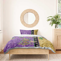 Voodoo Doll Mardi Gras Bedding Set Throw Me Something Mister Glitter Effect