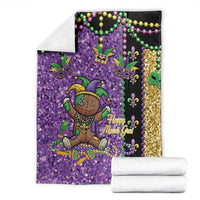 Voodoo Doll Mardi Gras Blanket Throw Me Something Mister Glitter Effect