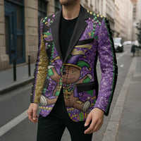 Voodoo Doll Mardi Gras Blazer Throw Me Something Mister Glitter Effect